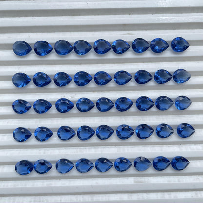 sapphire Faceted Nice Quality (8x10 mm) Pear Shape (Lab-Created)