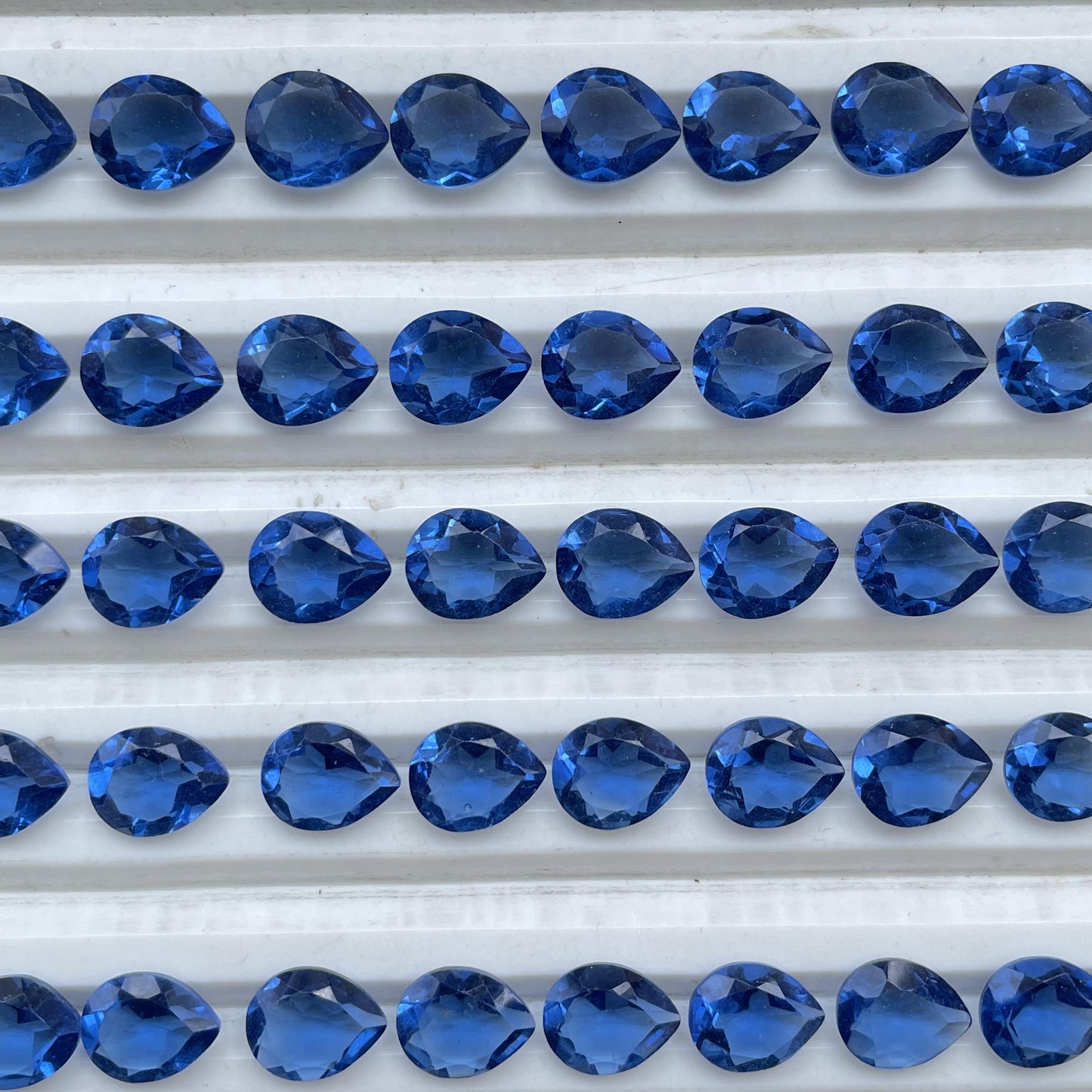 sapphire Faceted Nice Quality (8x10 mm) Pear Shape (Lab-Created)