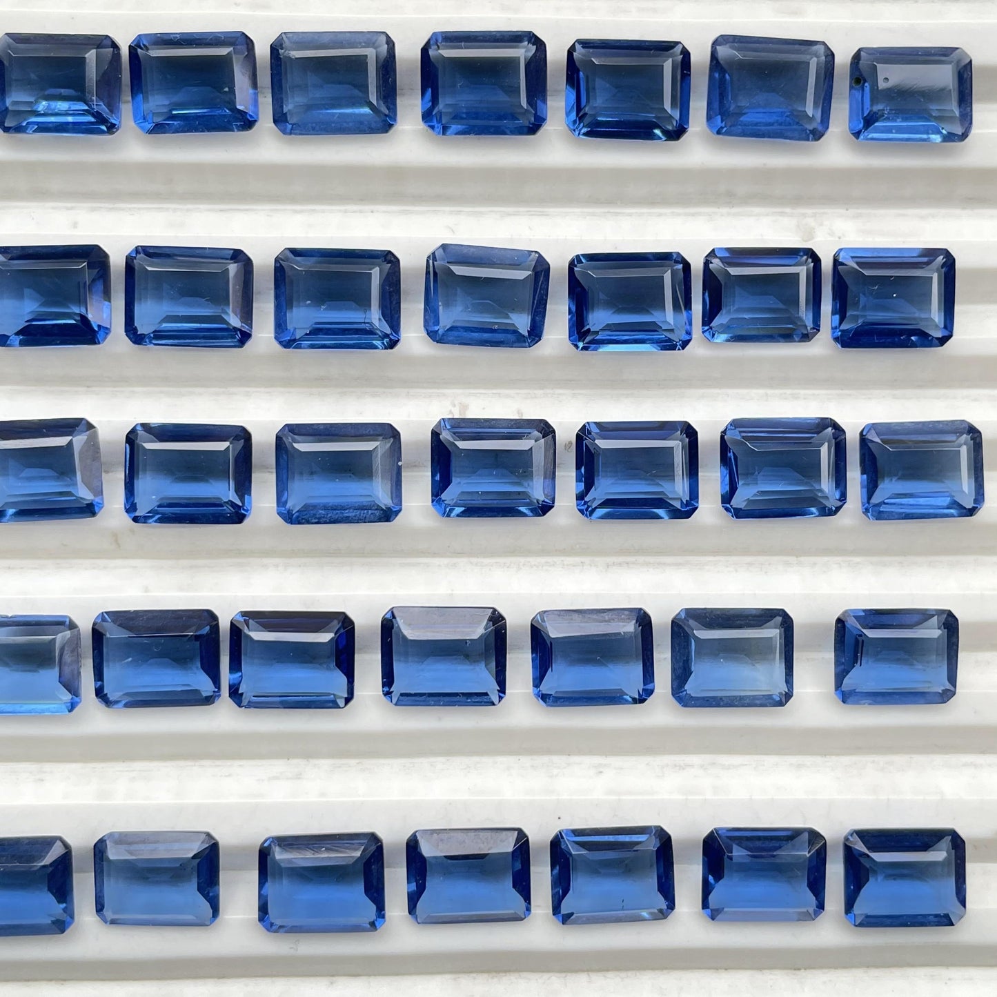 Tanzanite Faceted Nice Quality (8x10 mm) Baguette Shape (Lab-Created)