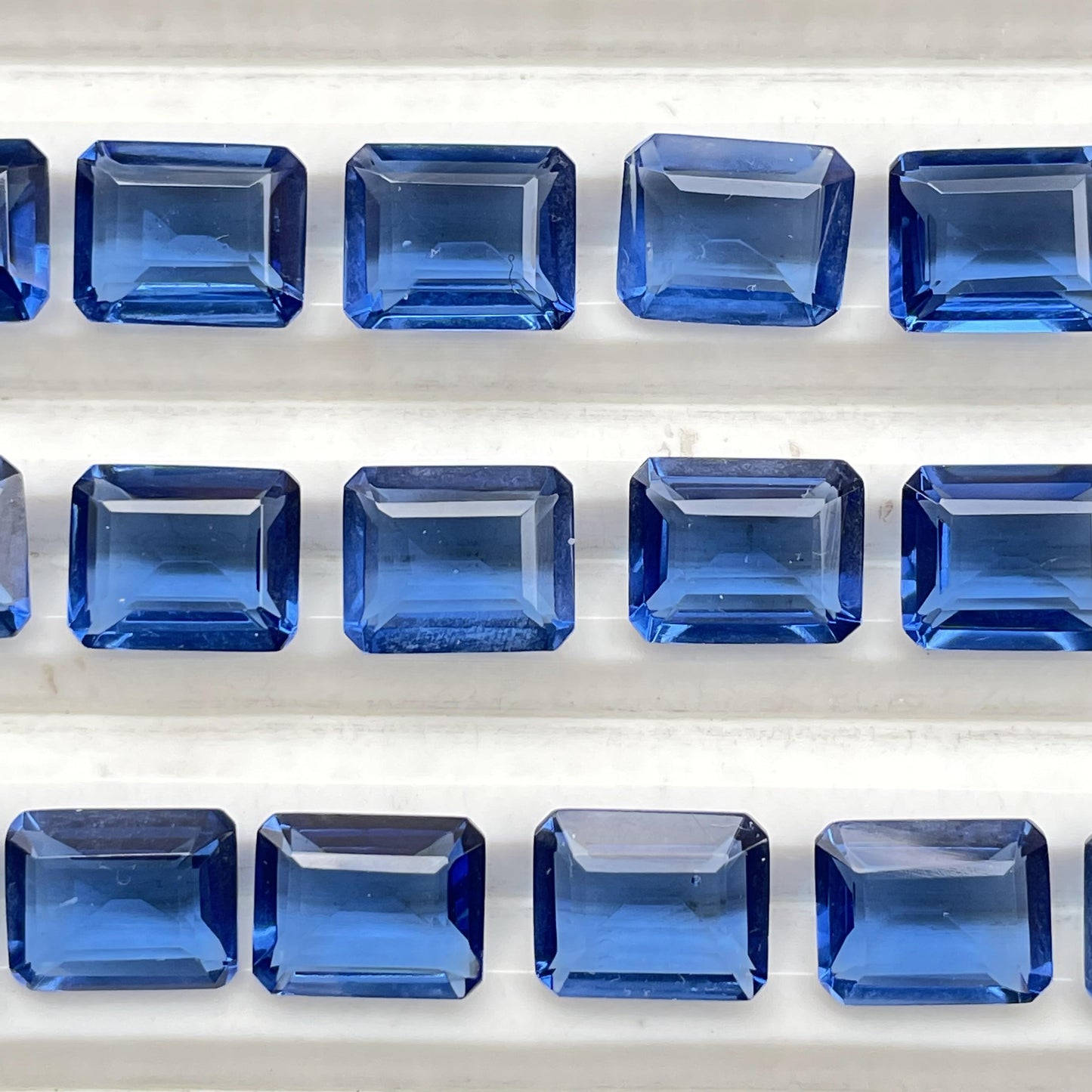 Tanzanite Faceted Nice Quality (8x10 mm) Baguette Shape (Lab-Created)