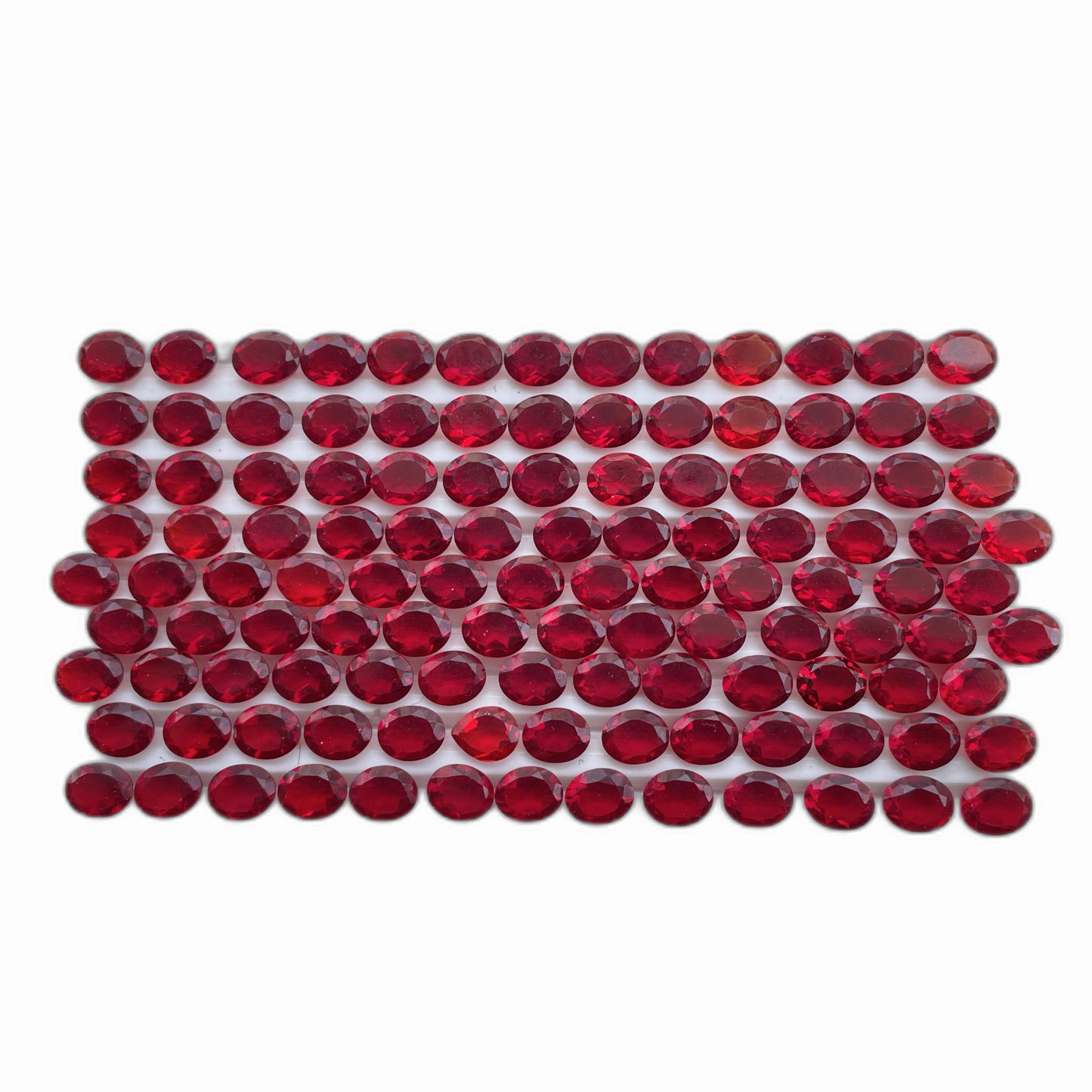 Red Ruby Faceted Nice Quality (8-10 mm) Oval Shape (Lab-Created)