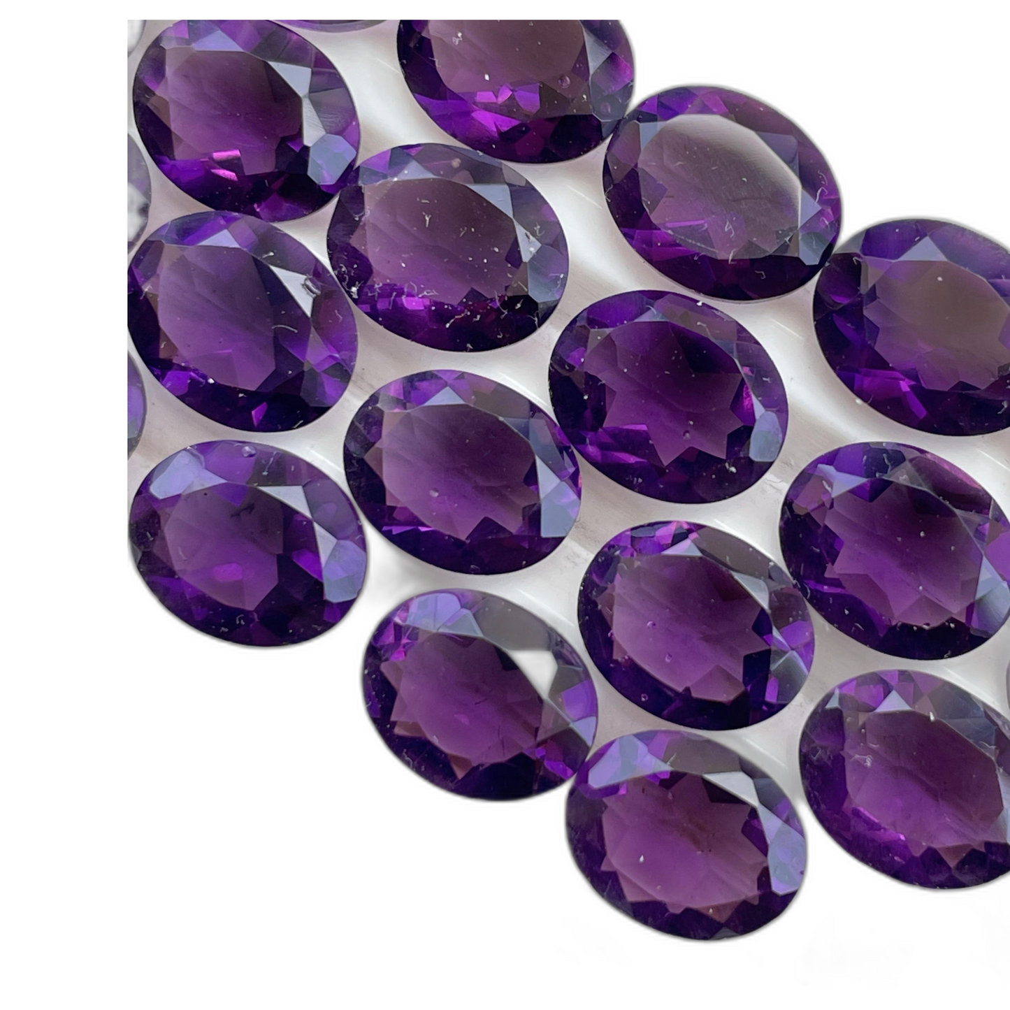 Purple Amethyst Faceted Nice Quality (8-10 mm) Oval Shape (Natural)