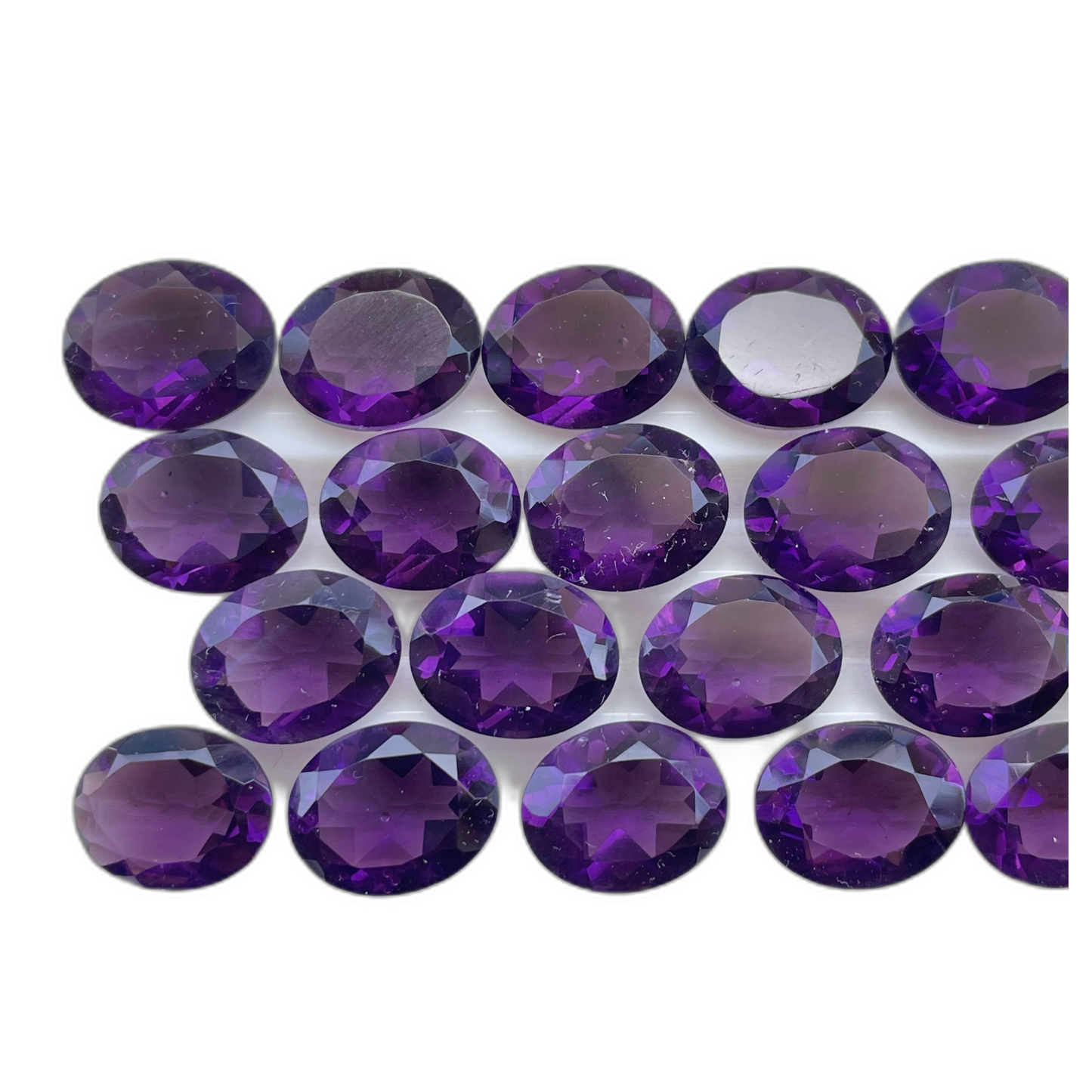 Purple Amethyst Faceted Nice Quality (8-10 mm) Oval Shape (Natural)