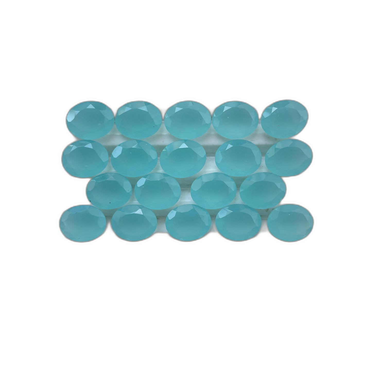 Chalcedony Faceted Nice Quality (8-10 mm) Oval Shape (Lab-Created)