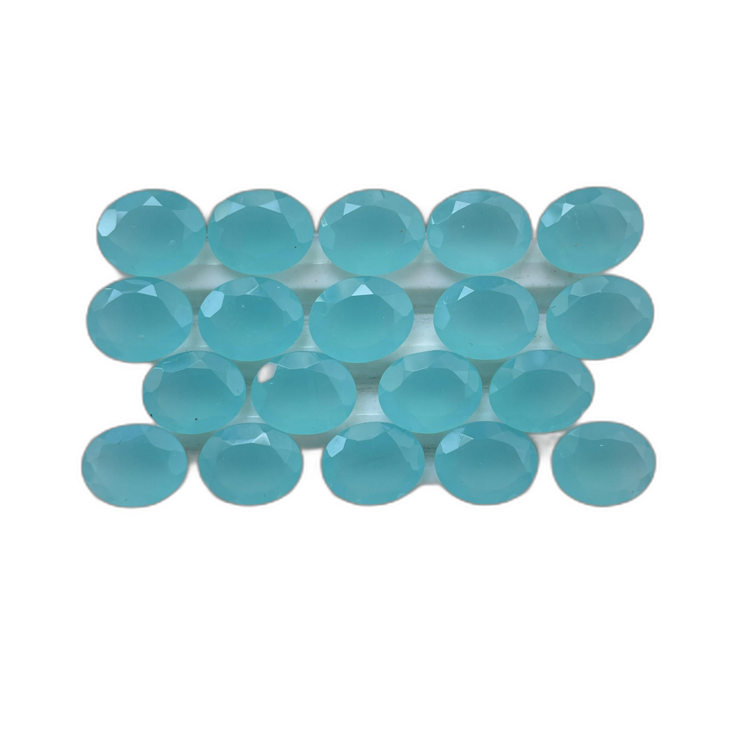 Chalcedony Faceted Nice Quality (8-10 mm) Oval Shape (Lab-Created)