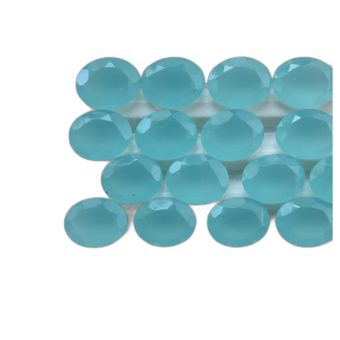 Chalcedony Faceted Nice Quality (8-10 mm) Oval Shape (Lab-Created)