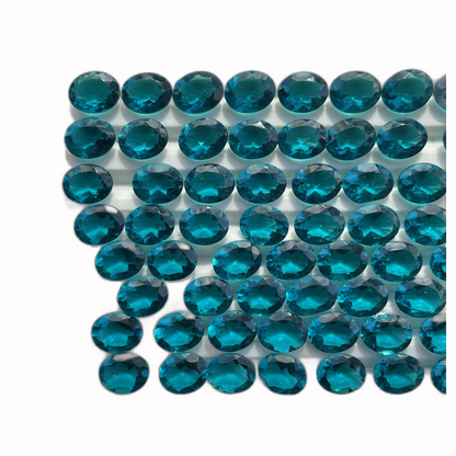 London Blue topaz Faceted Nice Quality (8-10 mm) Oval Shape (Lab-Created)