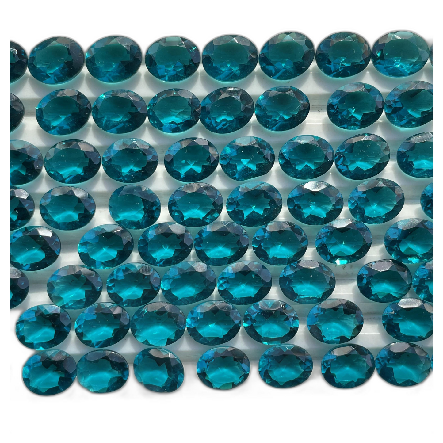 London Blue topaz Faceted Nice Quality (8-10 mm) Oval Shape (Lab-Created)