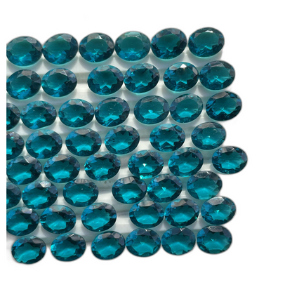 London Blue topaz Faceted Nice Quality (8-10 mm) Oval Shape (Lab-Created)