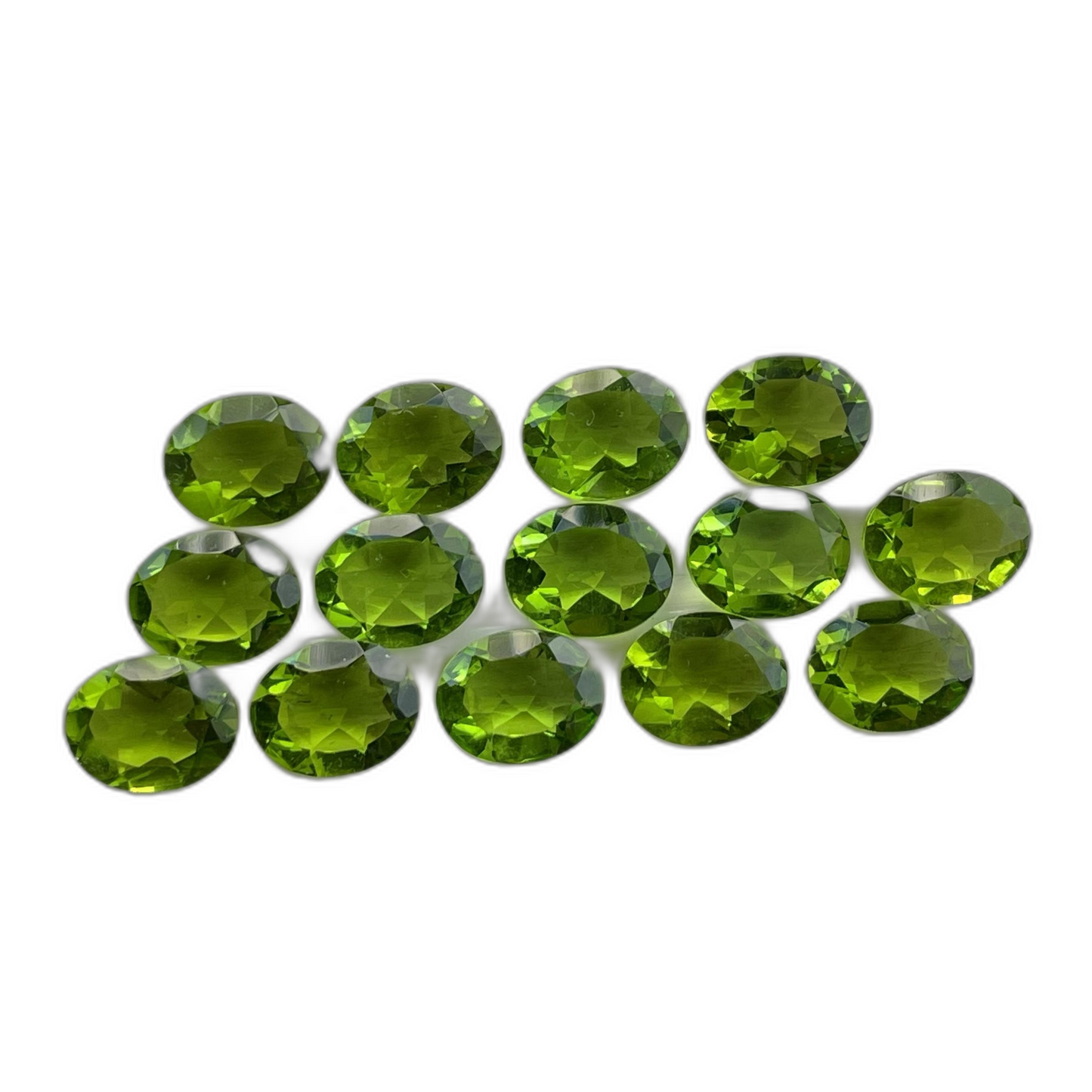 Peridot Faceted Nice Quality (8-10 mm) Oval Shape (Lab-Created)