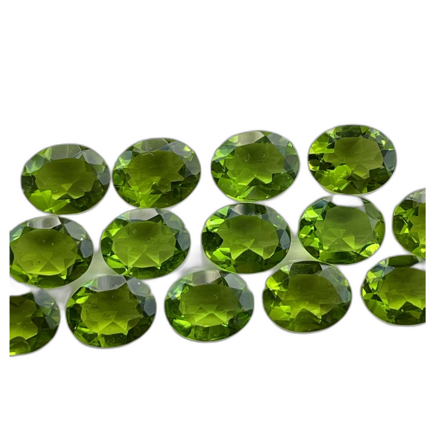 Peridot Faceted Nice Quality (8-10 mm) Oval Shape (Lab-Created)