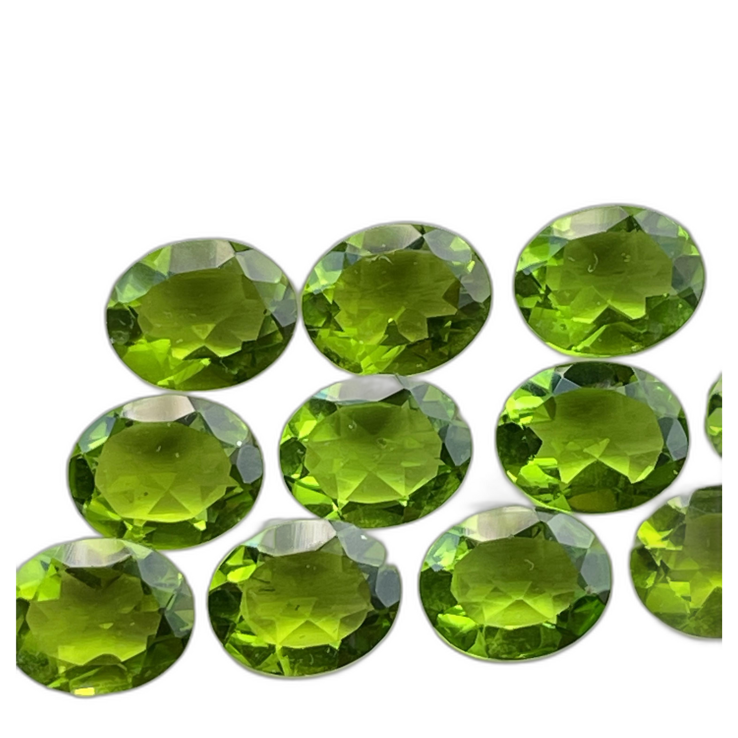 Peridot Faceted Nice Quality (8-10 mm) Oval Shape (Lab-Created)