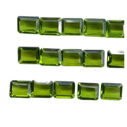 Peridot Faceted Nice Quality (8x10 mm) Baguette Shape (Lab-Created)