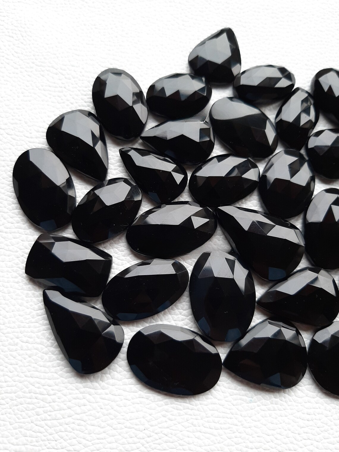 Fabulous Black Onyx Rose Cut Gemstone Wholesale Lot By Weight With Different Shapes And Sizes Used For Jewelry Making (Natural)