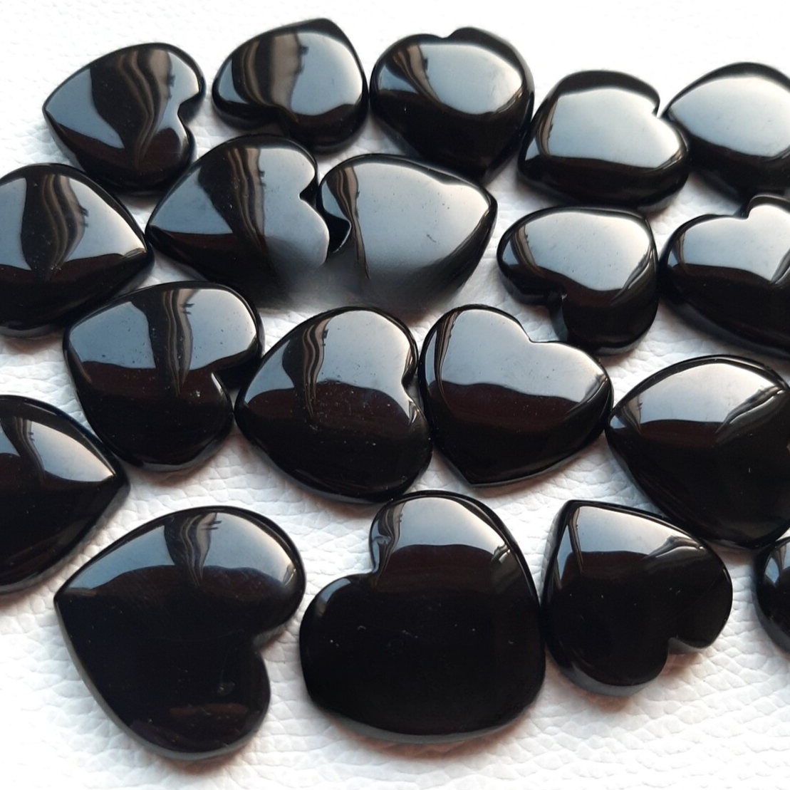 BLACK ONYX Heart Shape Cabochon Wholesale Lot By  Weight With Different Shapes And Sizes Used For Jewelry Making (Natural)