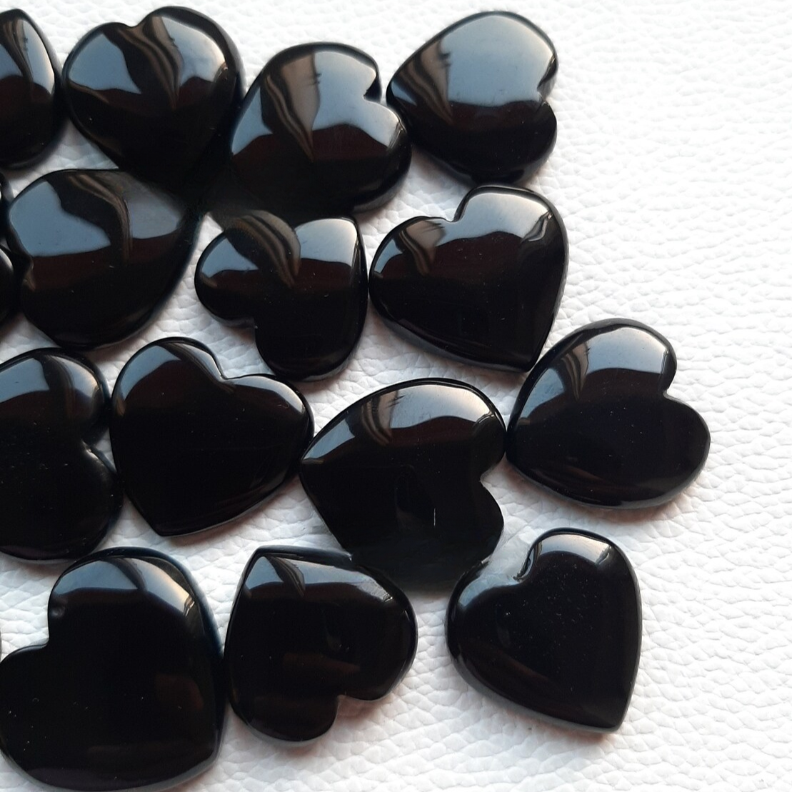 BLACK ONYX Heart Shape Cabochon Wholesale Lot By  Weight With Different Shapes And Sizes Used For Jewelry Making (Natural)