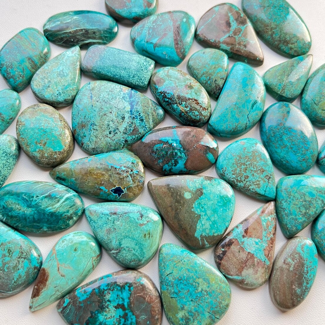 New Shattuckite Chrysocolla Cabochon Wholesale Lot Cabochon By Weight With Different Shapes And Sizes Used For Jewelry Making (Natural)