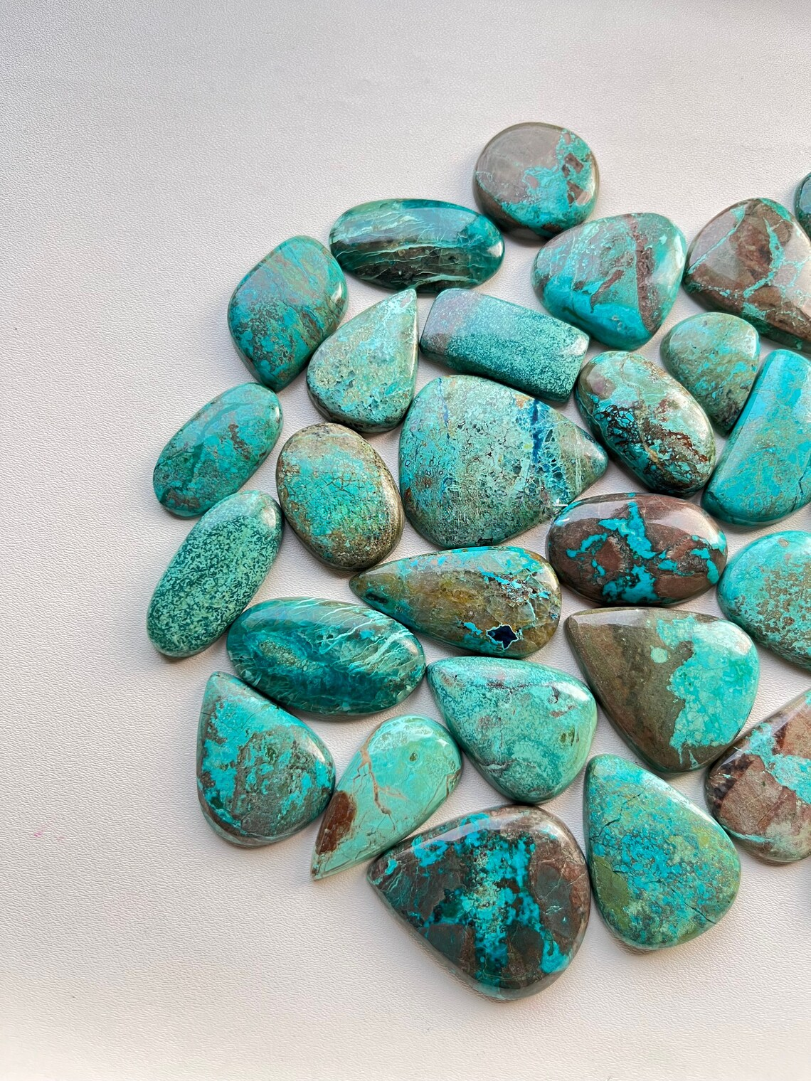 New Shattuckite Chrysocolla Cabochon Wholesale Lot Cabochon By Weight With Different Shapes And Sizes Used For Jewelry Making (Natural)
