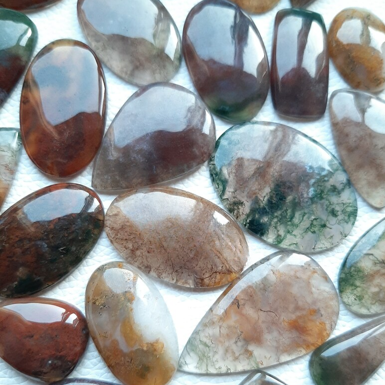 Natural Red Moss Agate Cabochon, Wholesale Lot Cabochon By Weight With Different Shapes And Sizes Used For Jewelry Making (Natural)