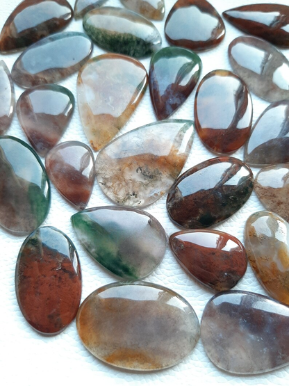 Natural Red Moss Agate Cabochon, Wholesale Lot Cabochon By Weight With Different Shapes And Sizes Used For Jewelry Making (Natural)