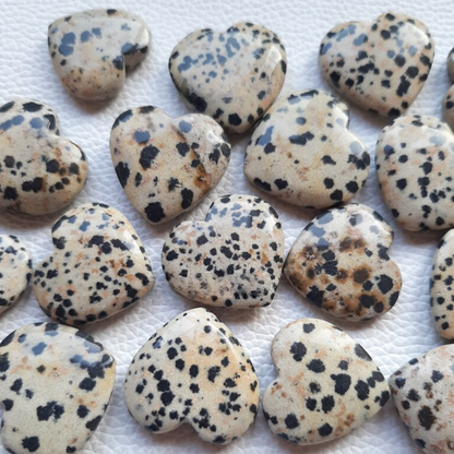 DALMATIAN Heart Shape Cabochon Wholesale Lot By Weight With Different Shapes And Sizes Used For Jewelry Making (Natural)