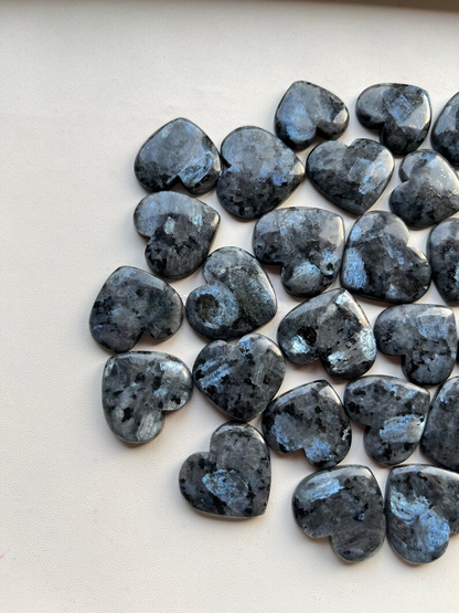 New Larvikite Heart Shape Flatback Cabochon With Wholesale Price Used For Jewelry Making (Natural)