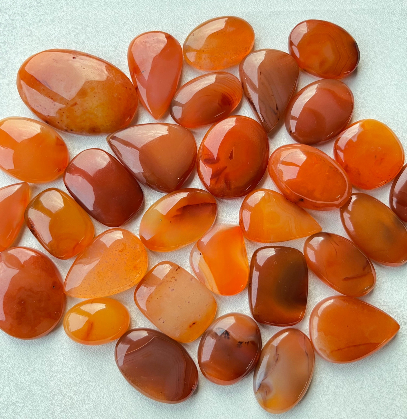 Natural Carnelian Agate Cabochon Wholesale Lot By Weight With Different Shapes And Sizes Used For Jewelry Making (Natural)