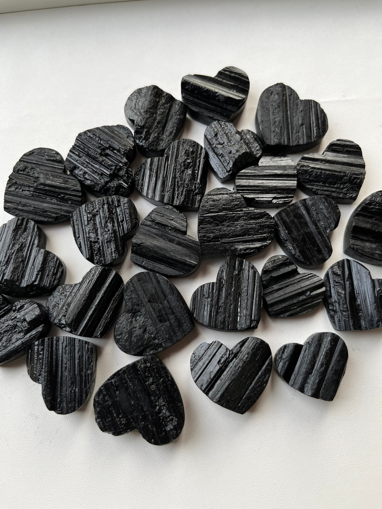 Black Tourmaline Druzy Heart Shape Cabochon Wholesale Lot By Weight With Different Shapes And Sizes Used For Jewelry Making (Natural)