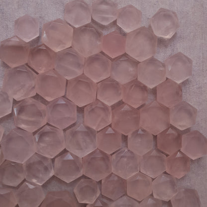 Natural Rose Quartz Hexagon Shapes (Natural)