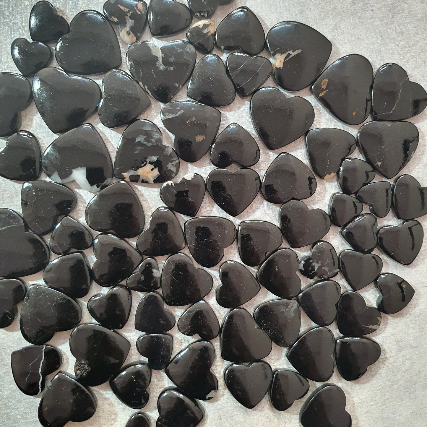 Natural Black Tourmaline Hearts (Natural)