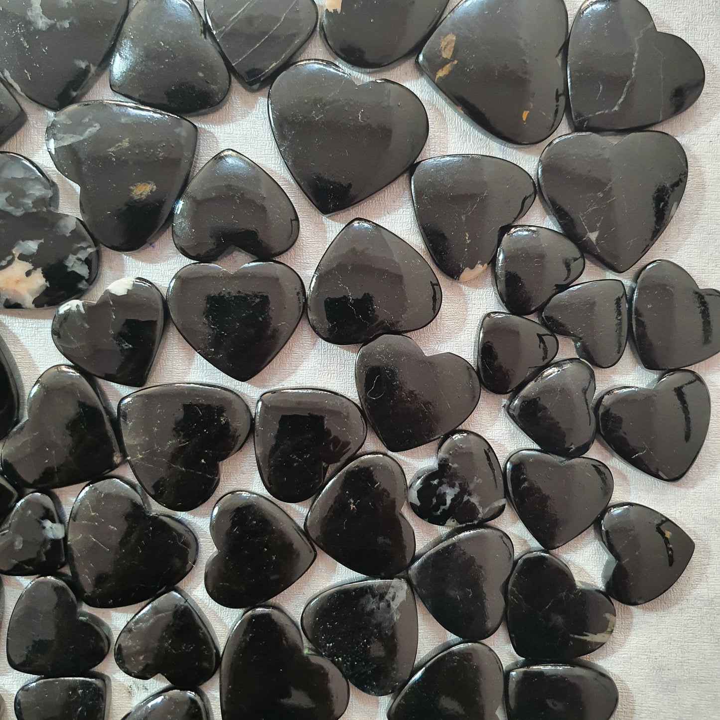 Natural Black Tourmaline Hearts (Natural)