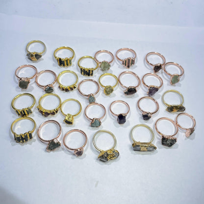 Brass Rings with Natural stones