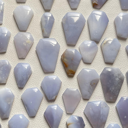 Natural Blue Chalcedony Coffins Cabochon (Natural)
