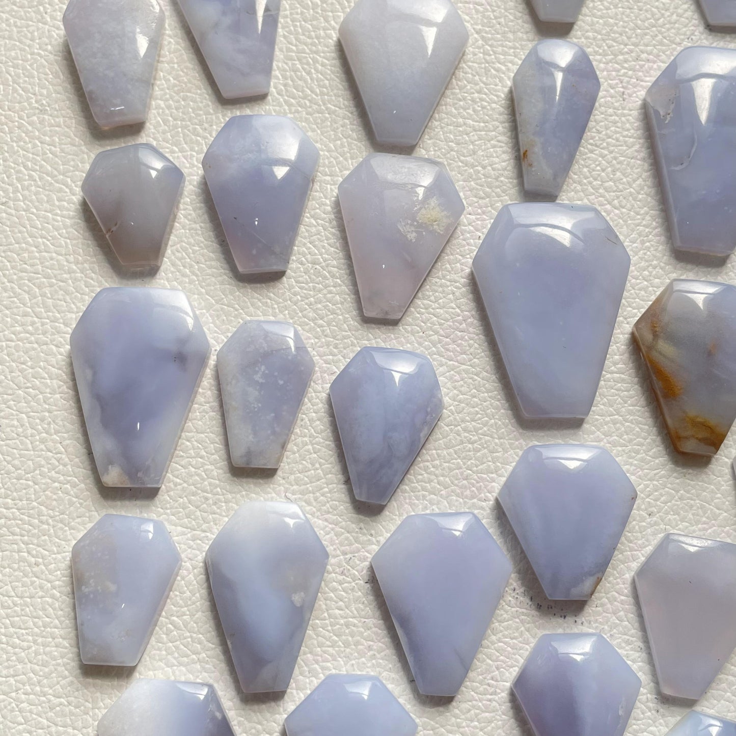 Natural Blue Chalcedony Coffins Cabochon