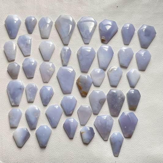 Natural Blue Chalcedony Coffins Cabochon