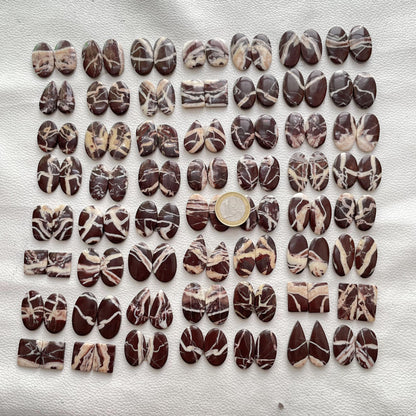 Natural Coffee Jasper Pairs Cabochon (Natural)