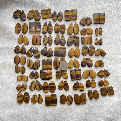 Natural Tiger's Eye Pairs Cabochon (Natural)