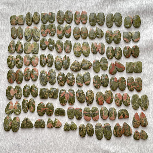 Natural Unakite Jasper Pairs Cabochon (Natural)