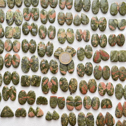 Natural Unakite Jasper Pairs Cabochon (Natural)