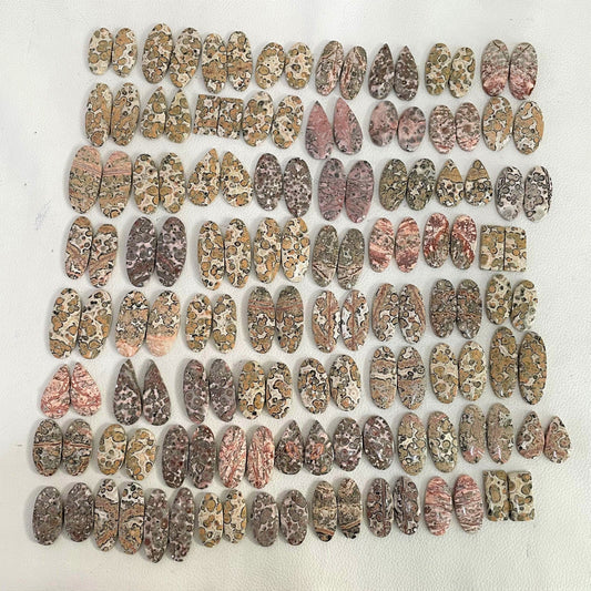 Natural Leopard Skin Jasper Pairs (Natural)