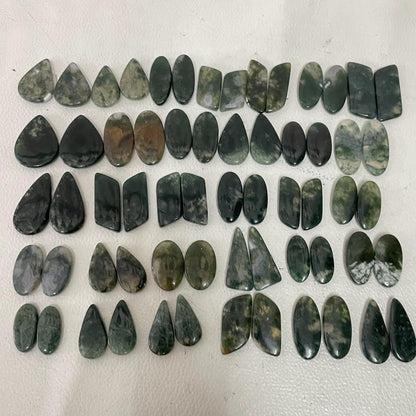 Natural Moss Agate Pairs Cabochon (Natural)