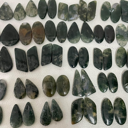 Natural Moss Agate Pairs Cabochon (Natural)
