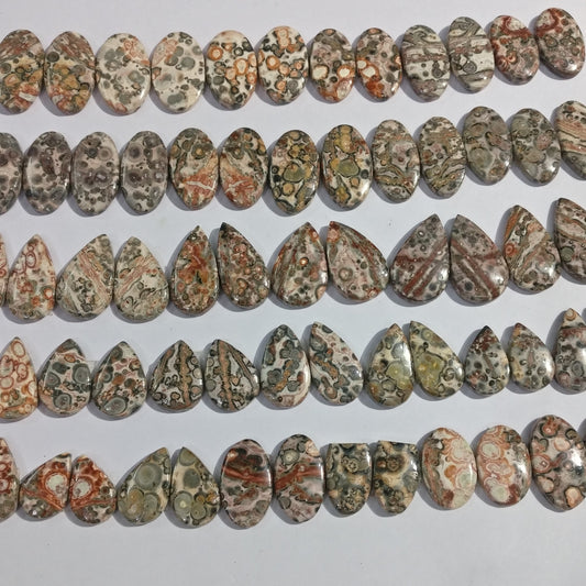 Natural Leopard Skin Jasper Pairs Cabochon (Natural)