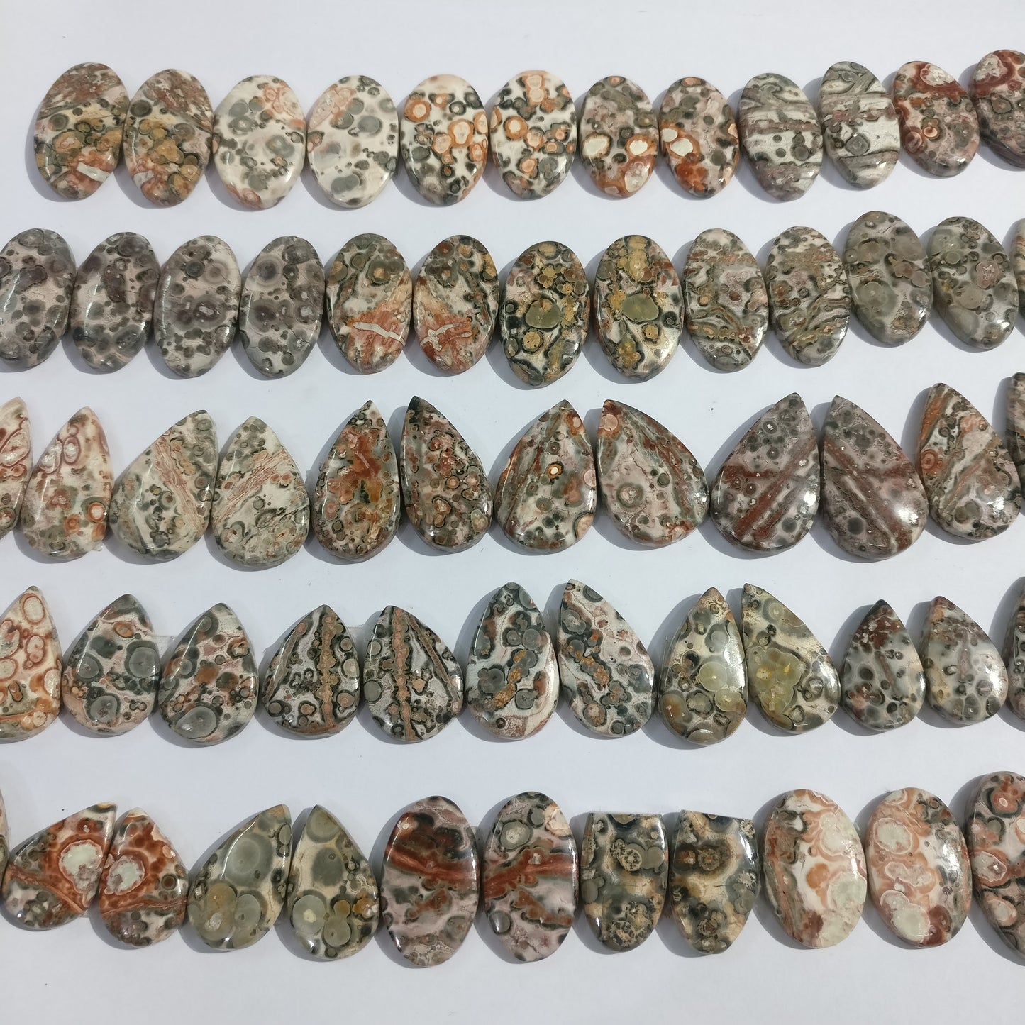 Natural Leopard Skin Jasper Pairs Cabochon (Natural)