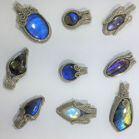 Wire Wrapping Silver Jewelry Pendants (Natural)