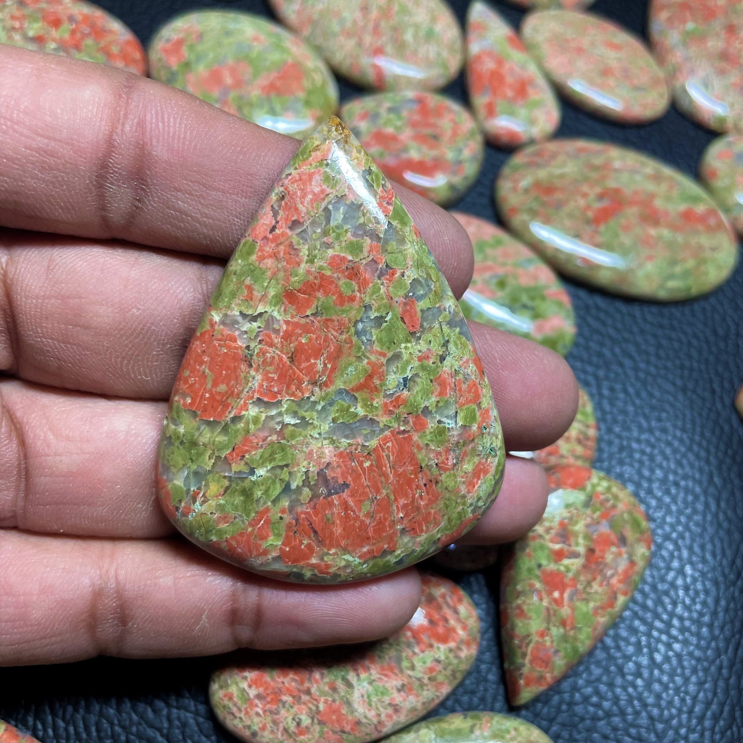 Natural Unakite Jasper Cabochon (Natural)