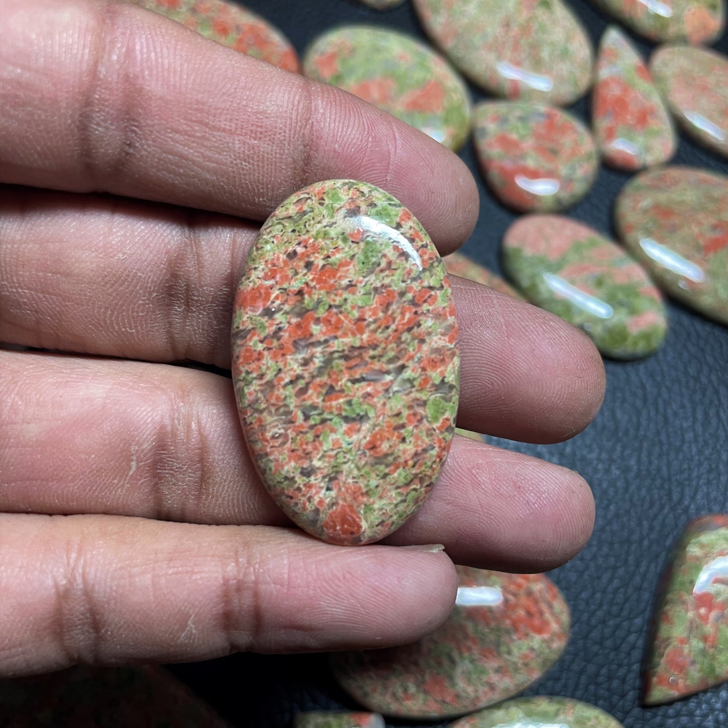 Natural Unakite Jasper Cabochon (Natural)