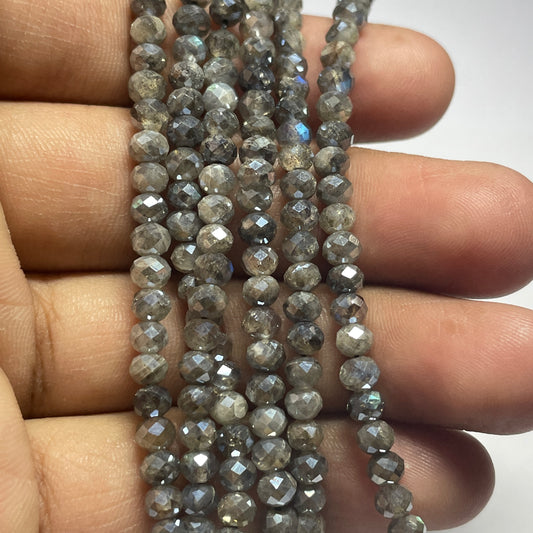 Natural Labradorite Faceted Cut Beads