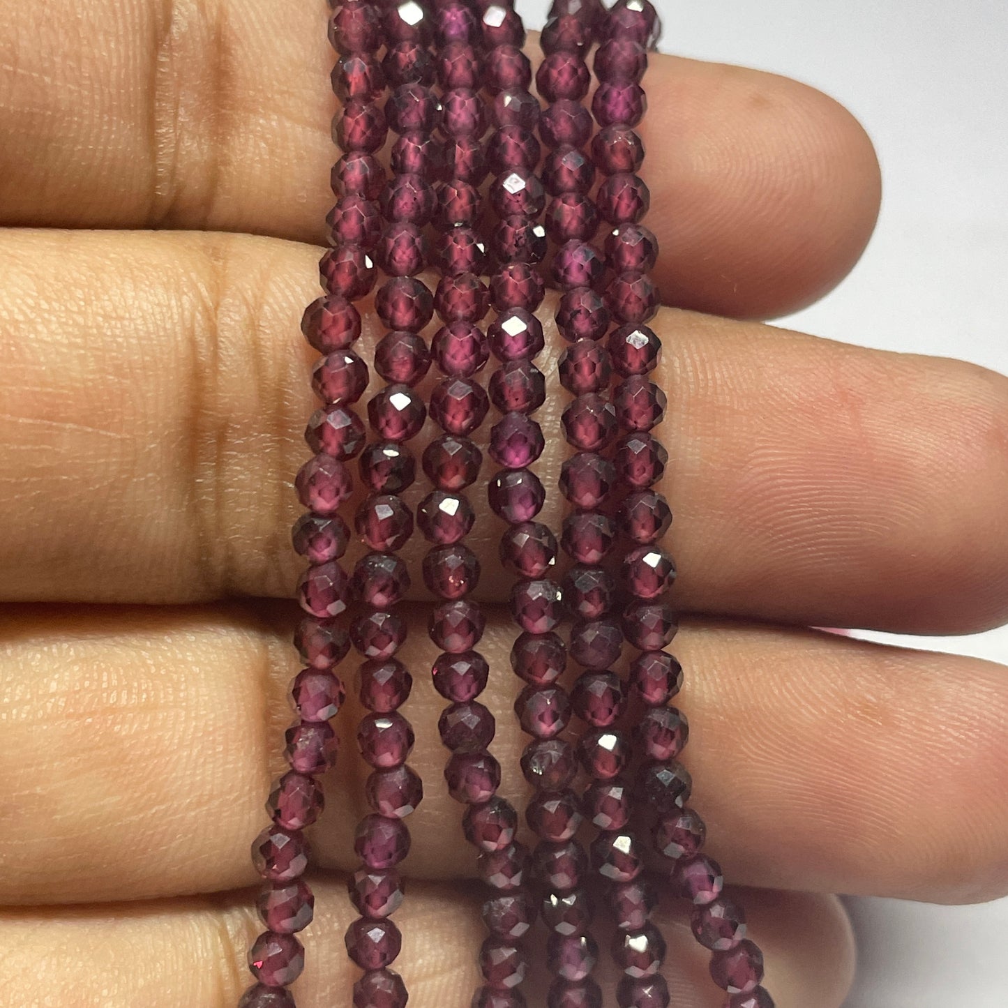 Natural Garnet Faceted Cut Beads