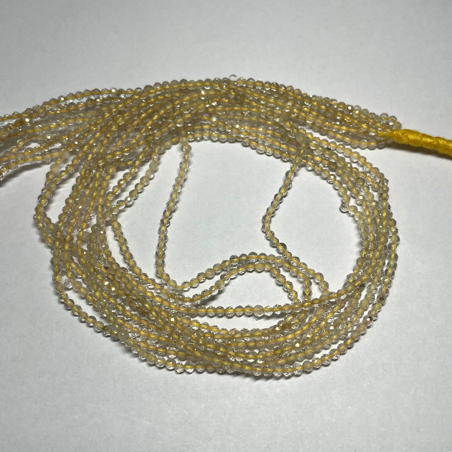 Natural Golden Rutile Faceted Cut Bead